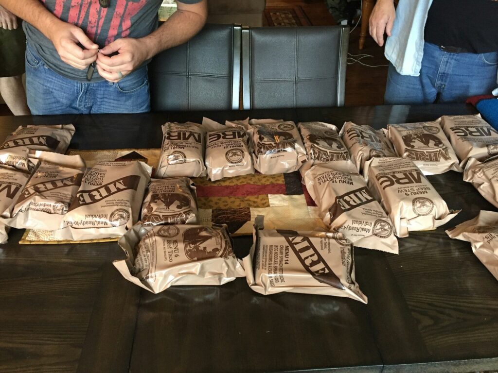 packs on table